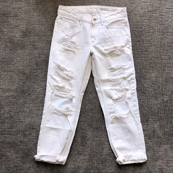 cream boyfriend jeans